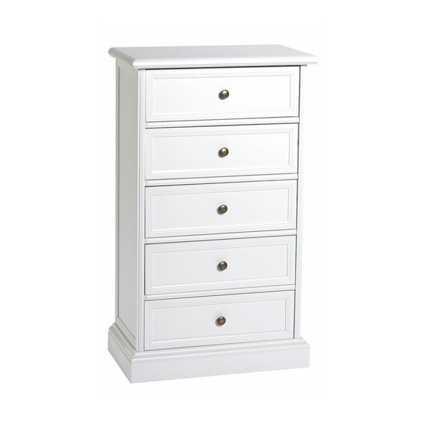 Bílá komoda s 5 zásuvkami Folke Torino, délka 50 cm