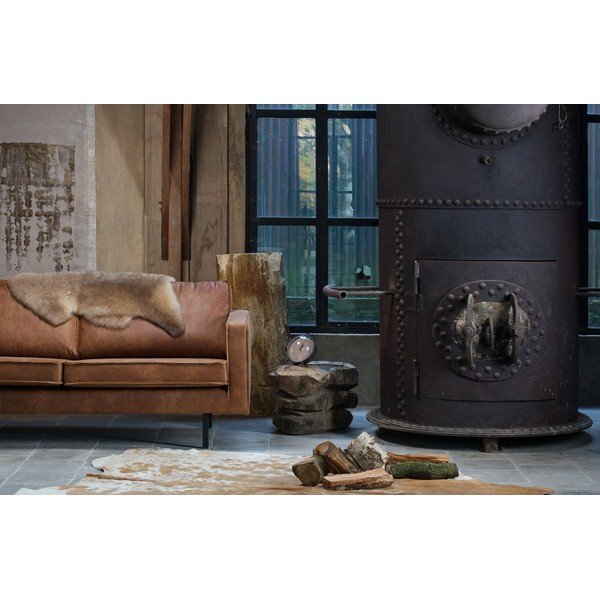 Divano marrone con rivestimento in finta pelle 190 cm Rodeo – WOOOD-image-4