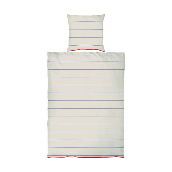 Biancheria da letto singola in cotone satin blu-beige 140x200 cm Align - Mette Ditmer Denmark