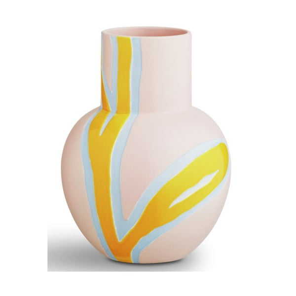 Vaso in gres rosa e giallo Fiora - Kähler Design