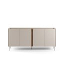 Cassettiera effetto rovere in colore crema-naturale 180x82x40 cm Lucile - Marckeric