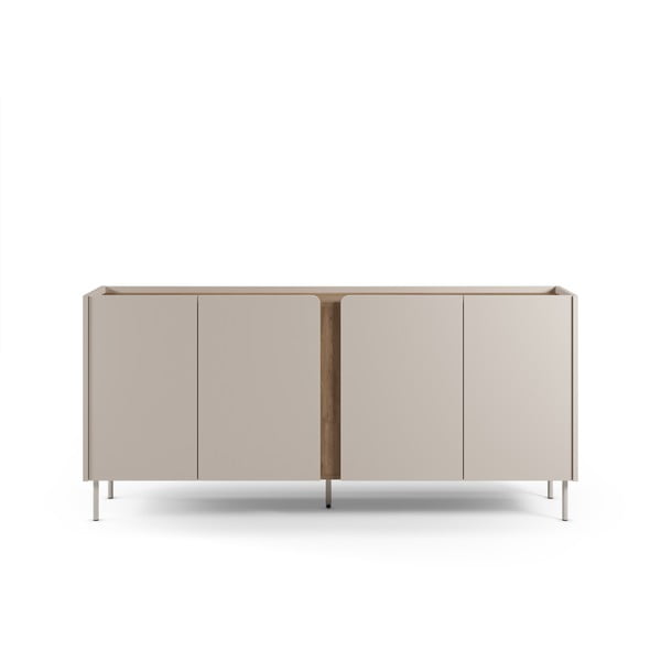 Cassettiera effetto rovere in colore crema-naturale 180x82x40 cm Lucile - Marckeric