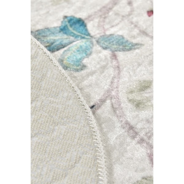 Tappetino per il bagno grigio in velluto ø 100 cm Vintage Flower – Foutastic-image-2