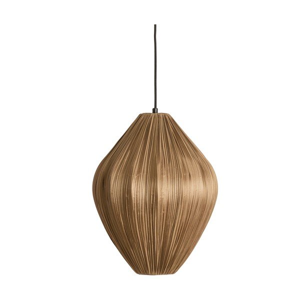 Lampadario marrone con paralume in tessuto ø 12 cm Verita – Light & Living