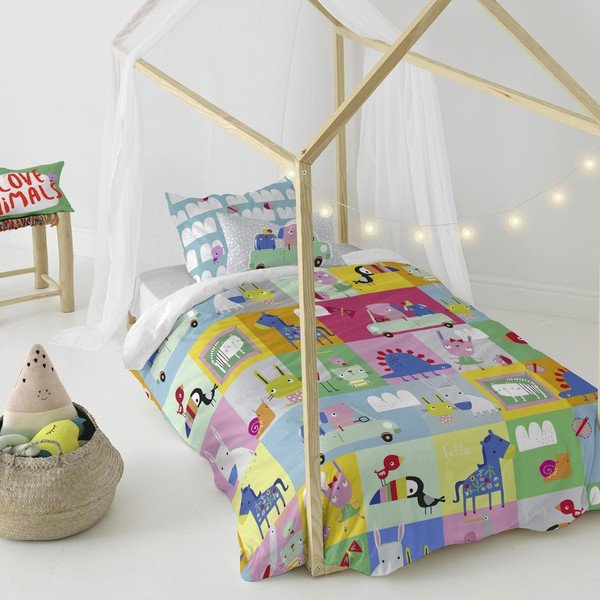 Biancheria da letto per bambini in cotone Patchwork, 140 x 200 cm Patchwork Animal - Moshi Moshi-image-4
