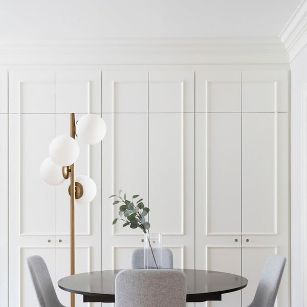 Lampada da terra nera/dorata con paralume in vetro (altezza totale 130 cm) Faze – Opviq lights-image-3