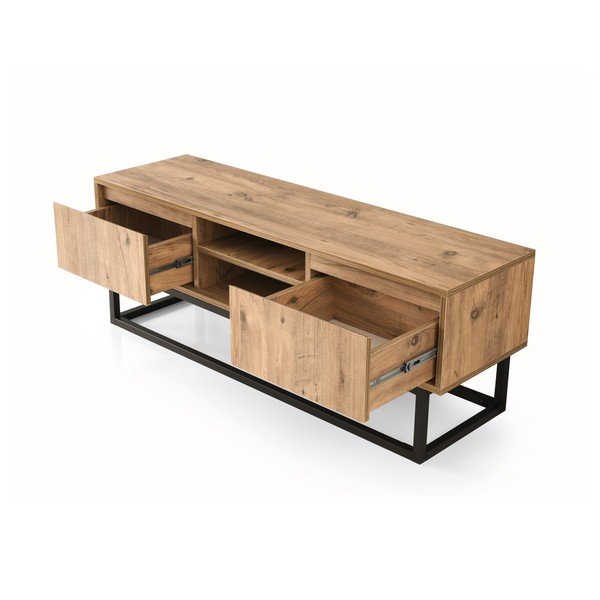 Tavolo TV in pino decorato, larghezza 180 cm Belinda - Kalune Design-image-1