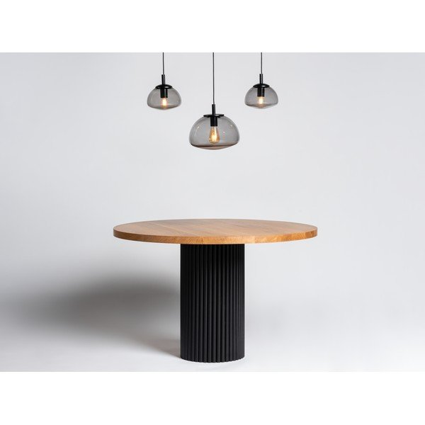 Lampadario nero con paralume in vetro Flin - CustomForm-image-1