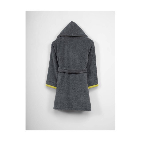 Vestaglia con cappuccio in cotone grigio per bambini, 6-9 anni - Unknown-image-1