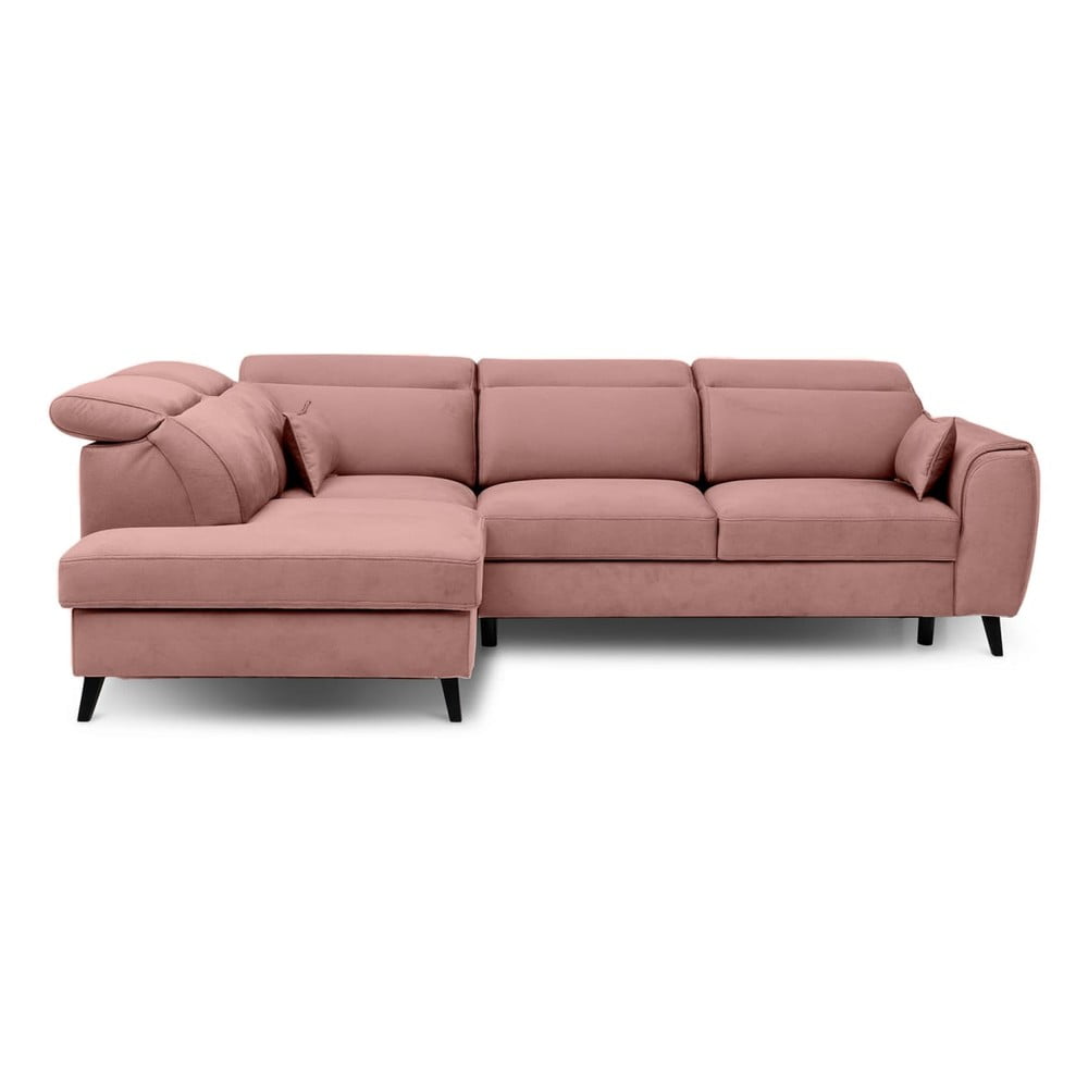 Divano Letto Penisola Reversibile Aston Con Contenitore In Tessuto Grigio 2515x1595x86h