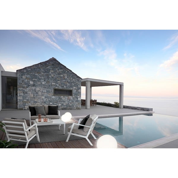 Set di mobili da giardino bianco in alluminio per 4 persone Harley   – Bizzotto-image-1