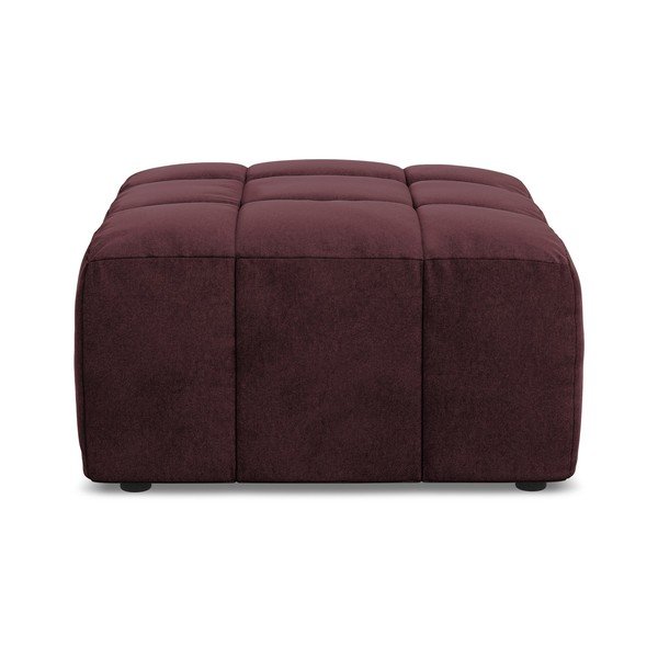 Poggiapiedi burgundy con rivestimento in velluto Aloha – Makamii