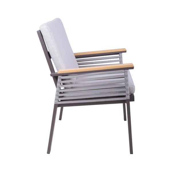 Poltrona da esterno grigio chiaro in metallo Denia – Garden Pleasure-image-1