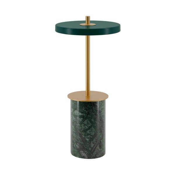 Lampada da tavolo dimmerabile a LED in marmo verde con paralume in metallo (altezza 25,5 cm) Asteria Move Mini - UMAGE