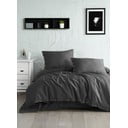 Set copripiumino e federa grigio scuro in cotone renforcé per letto singolo 140x200 cm Como Striped – Mila Home Luxury