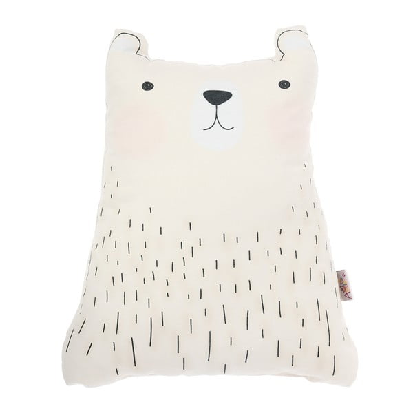 Cuscino per bambini bianco con cotone Mike & Co. Cuscino NEW YORK Orso giocattolo carino, 22 x 30 cm - Mike & Co. NEW YORK