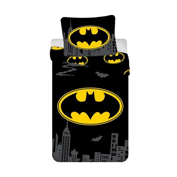 Set copripiumino e federa da bambini in cotone per letto singolo 140x200 cm Batman "The Emblem" – Jerry Fabrics