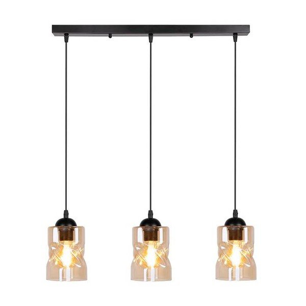 Lampada a sospensione nera con paralume in vetro 10x62 cm Felis - Candellux Lighting-image-2