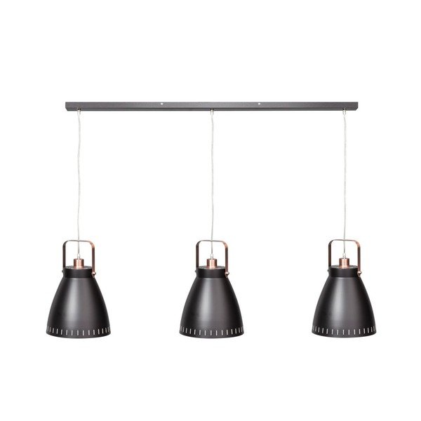 Apparecchio da soffitto triplo nero e rame Acate - ETH