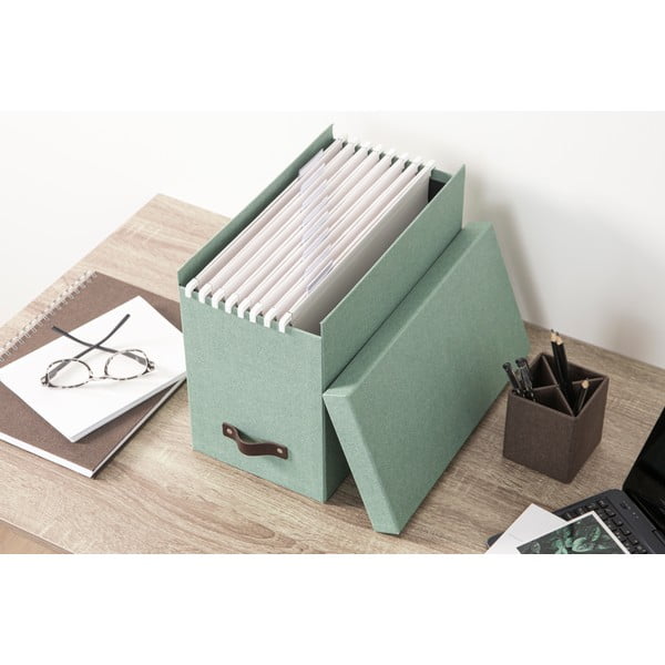 Organizer verde in cartone per documenti Johan Canvas Paper Laminate – Bigso-image-2