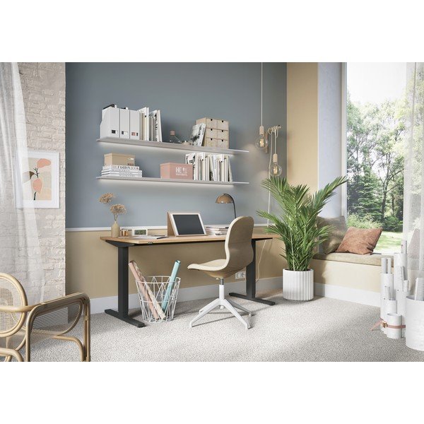 Tavolo da lavoro ad altezza regolabile elettricamente con piano in rovere 80x160 cm Lissabon - Germania-image-1