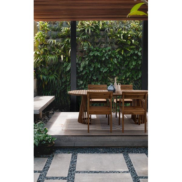 Sedia da esterno di colore naturale in legno massiccio Rodano – Bizzotto-image-1