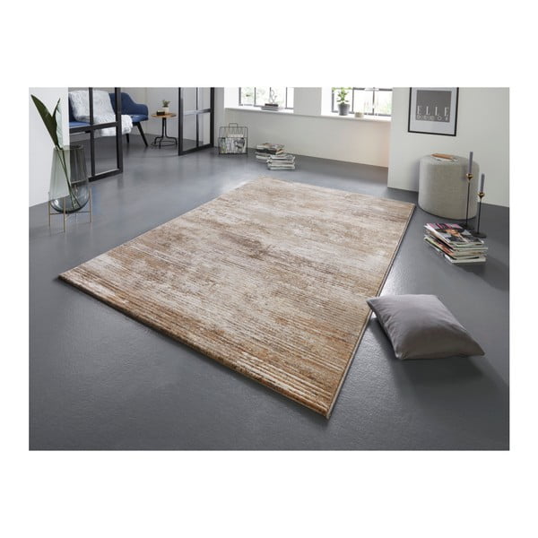 Tappeto Arty Trappes marrone e crema, 160 x 230 cm - Elle Decoration-image-1