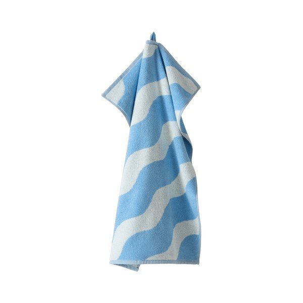 Asciugamano bianco/azzurro in cotone 50x70 cm Waves – Jotex-image-2