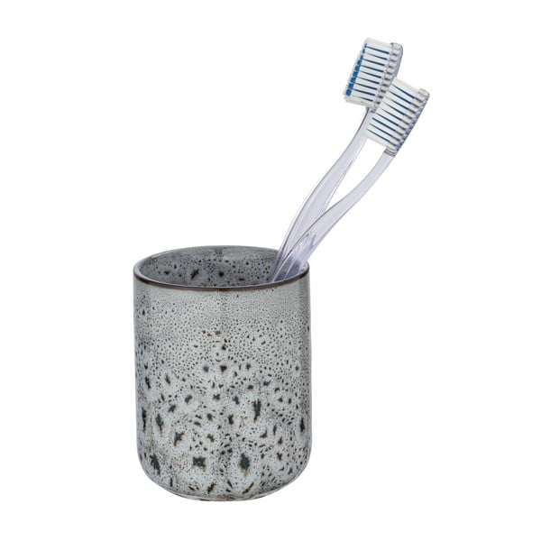 Tazza in ceramica grigia per spazzolini da denti Oviedo - Wenko-image-2