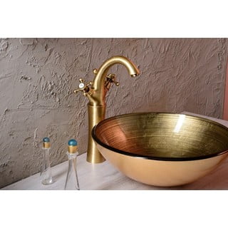Lavabo rotondo dorato in vetro ø 42 cm Fianna – Sapho