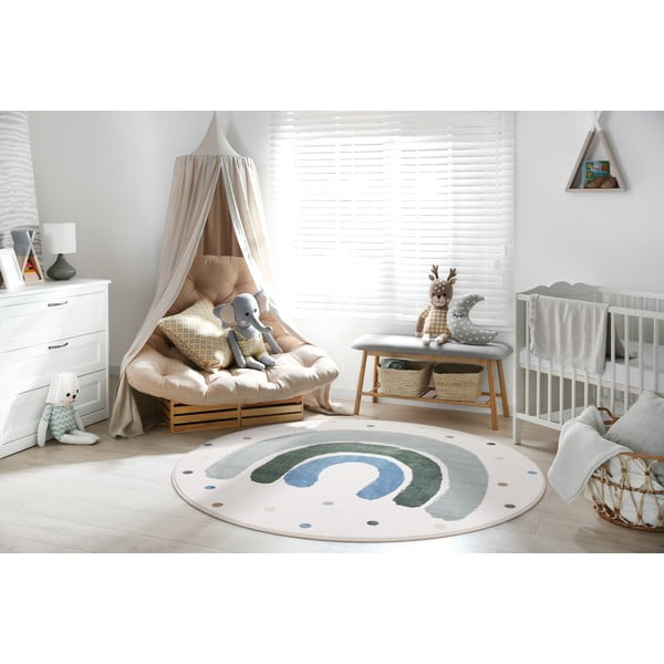 Tappeto per bambini verde e avorio ø133 cm Joyful Mint – FD-image-1