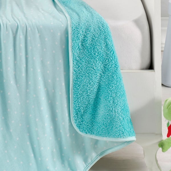 Coperta per neonato in cotone turchese 100x80 cm Sunny - Mijolnir-image-1