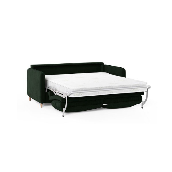 Divano verde scuro per il riposo quotidiano con rivestimento in velluto 184 cm – Micadoni -image-1