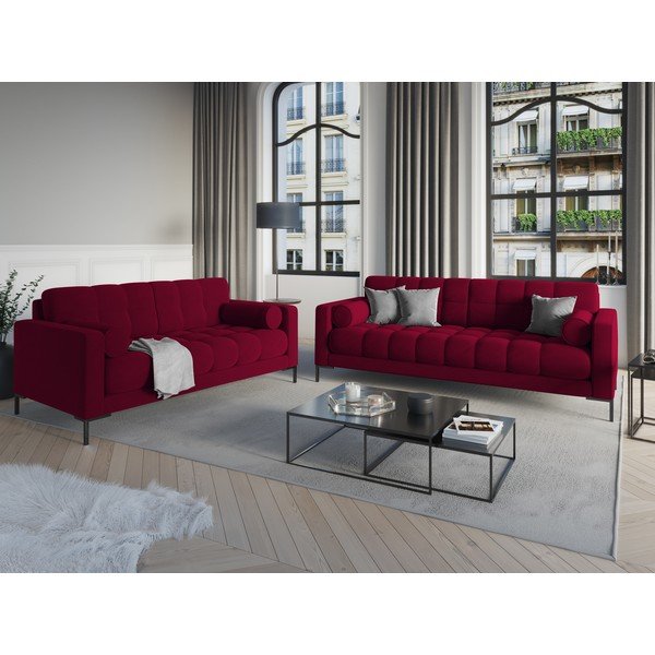 Divano in velluto rosso Bali - Cosmopolitan Design-image-1