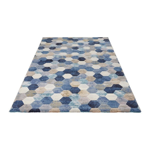 Tappeto blu e crema Arty Manosque, 200 x 290 cm - Elle Decoration-image-2