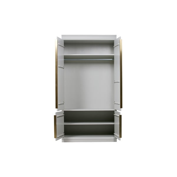 Armadio grigio chiaro in pino massiccio 110x215x62 cm Organize – WOOOD-image-3