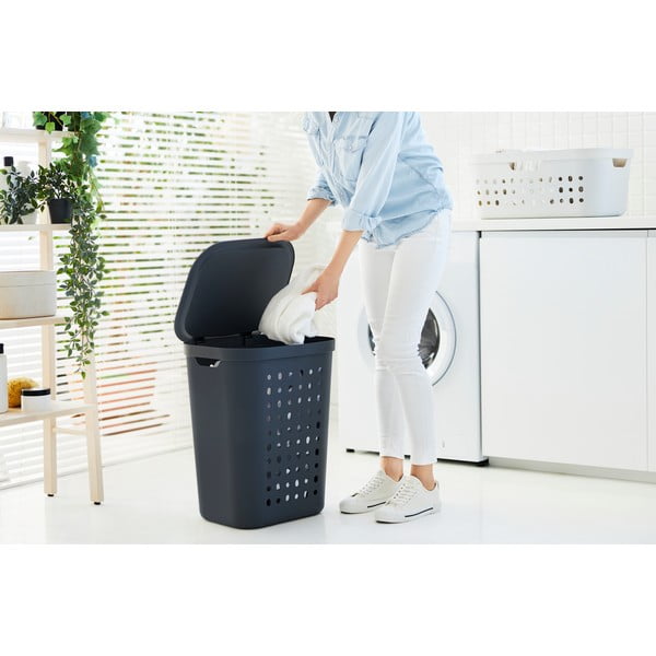 Cesto portabiancheria in plastica da 55 l Jona - Rotho-image-1