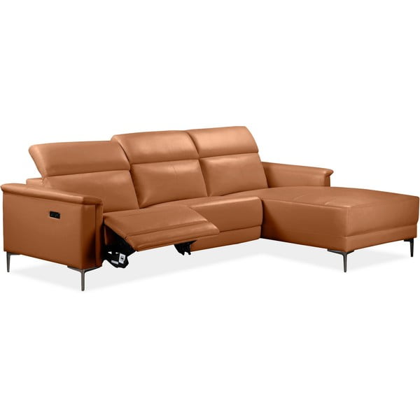 Divano angolare marrone in similpelle (angolo destro) Lund - Støraa-image-1