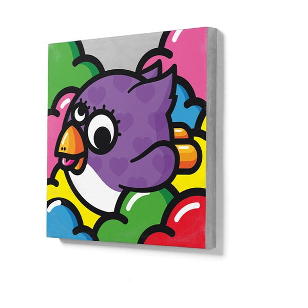 Pittura murale in cemento Volante Violette, 50 x 50 cm Oiselle Volante - Lyon Béton-image-1