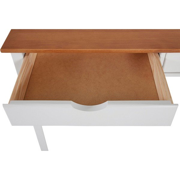 Tavolo da lavoro in pino bianco e marrone, lunghezza 100 cm Gava - Støraa-image-4