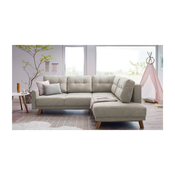 Divano letto beige Balio, angolo destro, 244 cm - Bobochic Paris-image-3
