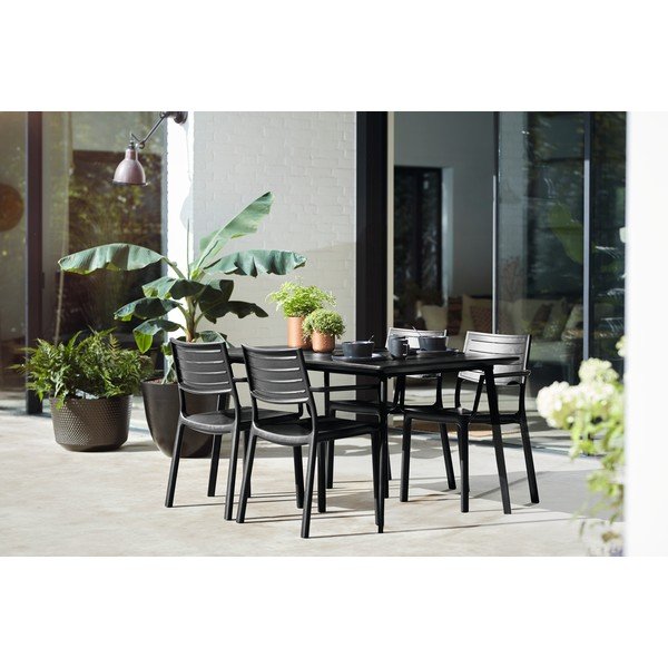 Sedia da giardino in plastica nera Metaline - Keter-image-2