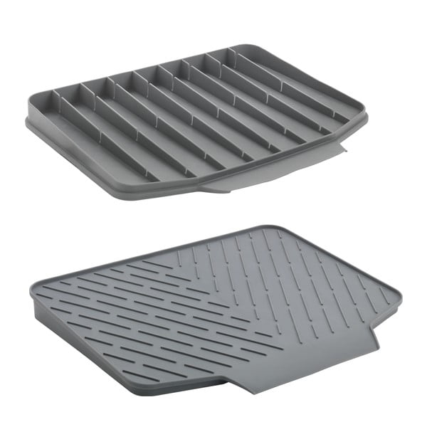 Scolapiatti grigio in plastica 40x33 cm Gravity – Metaltex-image-4