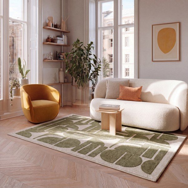 Tappeto color kaki/beige 160x230 cm Candela – Universal-image-1