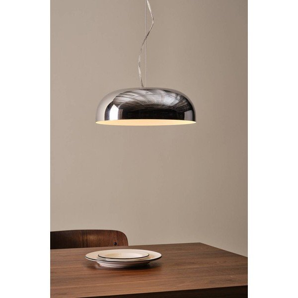 Lampadario color argento lucido in acciaio ø 35 cm Ragge – Jotex-image-1