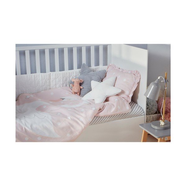 Set di coperte e cuscini in cotone per neonati Swan, 140 x 200 cm - BELLAMY-image-3