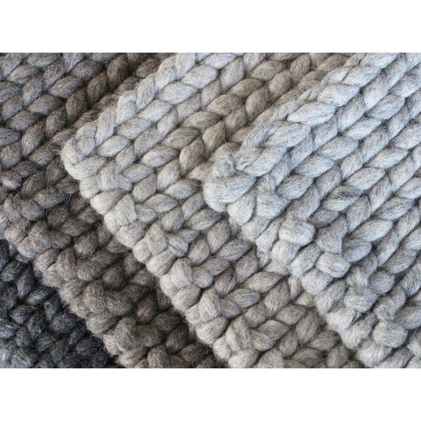 Tappeto in lana intrecciata grigio acciaio , 170 x 240 cm Braided Rugs - Wooldot-image-3