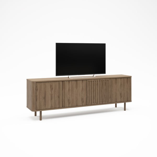 Mobile TV di colore naturale con effetto rovere 180x60,5x35 cm Salma – Marckeric-image-4