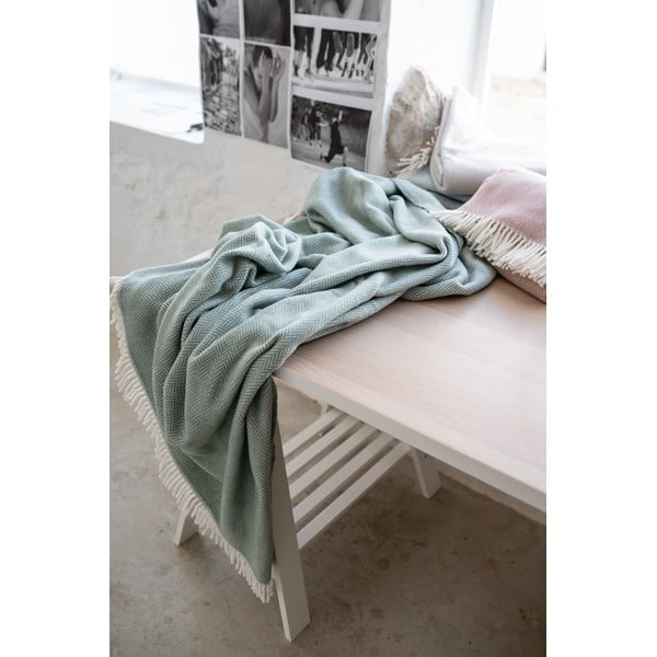 Plaid verde con contenuto di cotone , 140 x 180 cm Skyline - Euromant-image-4