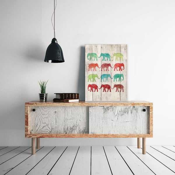 Cartello da parete in legno Elephants Cue, 40 x 60 cm Elephant Cue - Surdic-image-1